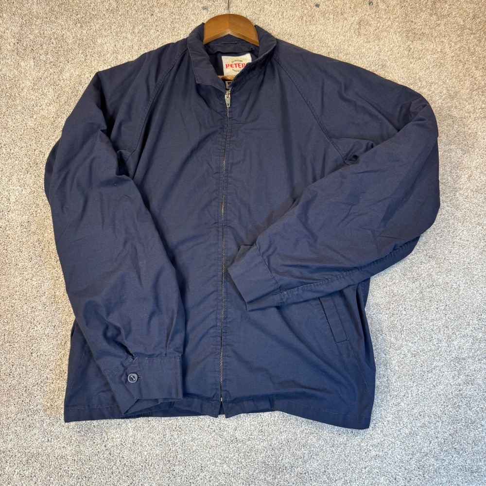 Vintage Peters Sportswear Navy Harrington Jacket Mens 40 L USA Grandpa-core